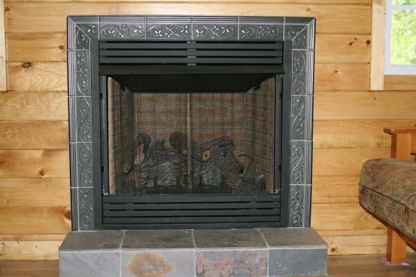 Tile-trimmed Fireplace